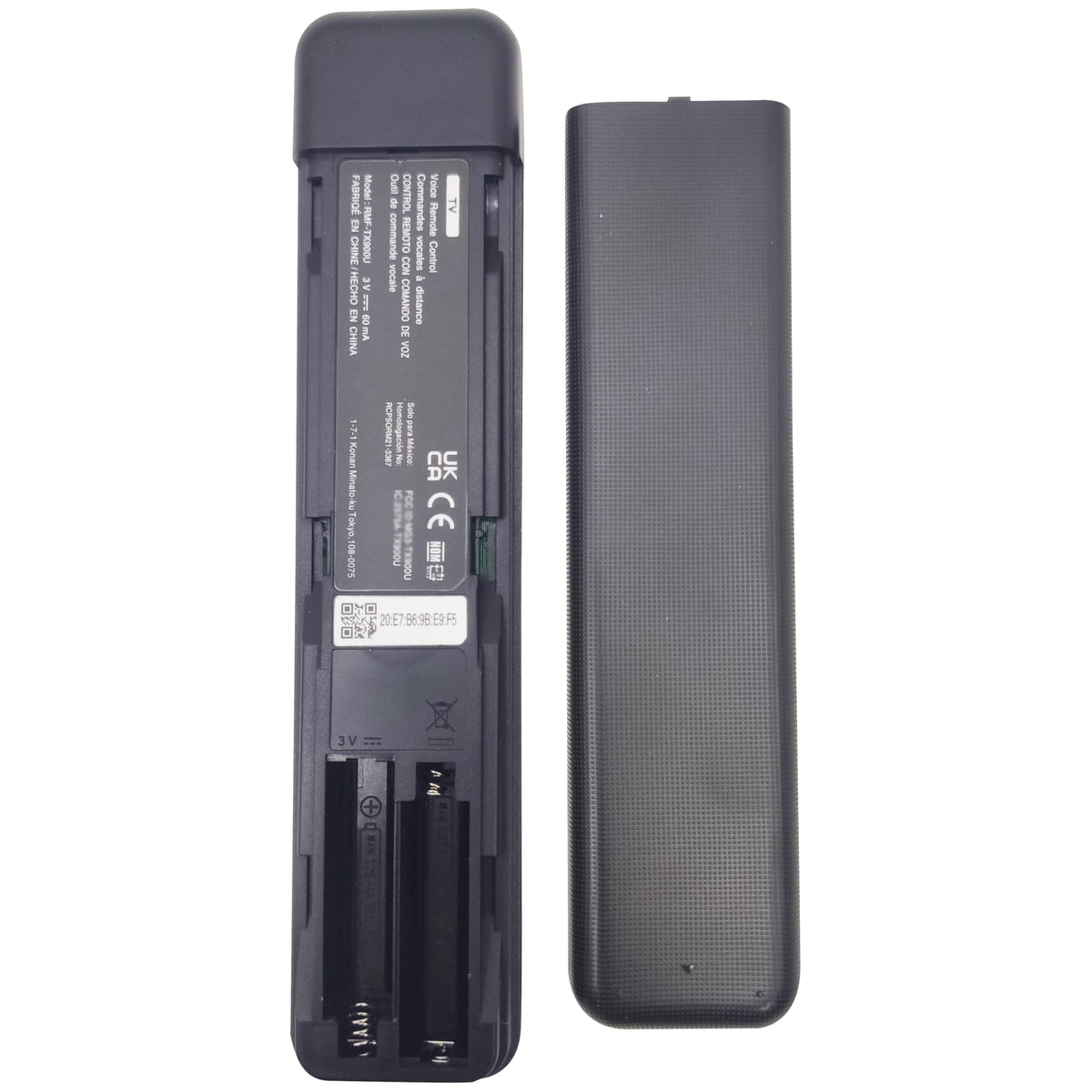 INTECHING remote size comparison next to TV remote showing compatibility and scale advantage