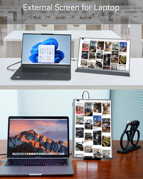 Intehill 4K portable monitor with built-in speakers supports quick media playback.