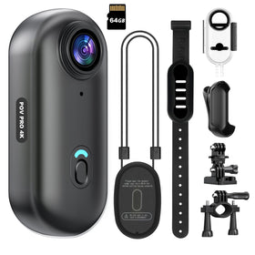 Intepoll 4K mini camera front view captures crisp POV footage for bike rides.