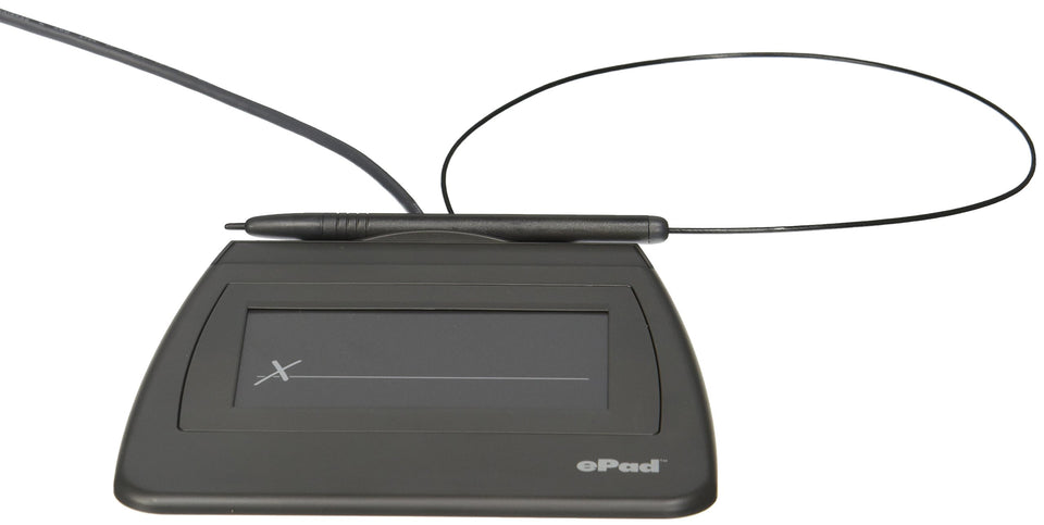 Interlink VP9801 ePadlink signature display showing real-time writing for instant confirmation.