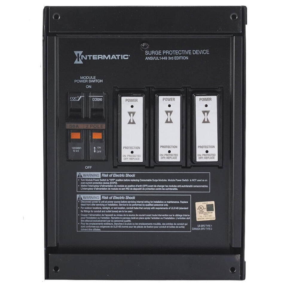 Intermatic IG2240-IMSK panel installation showing whole-home protection.