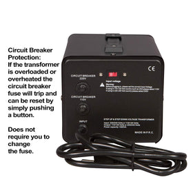 Wattage guide visual helps users size the transformer for surges