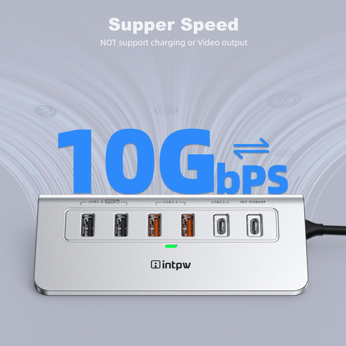 intpw P9R PRO Ethernet port with cable delivering stable network speeds