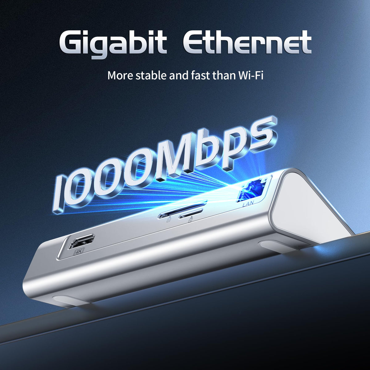 intpw close-up of gigabit ethernet port providing stable wired network