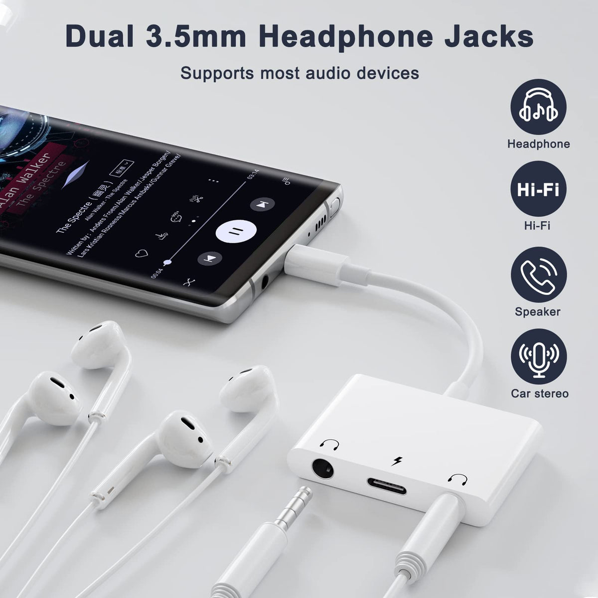 Inverse Net dual-headphone splitter lets two people share audio.