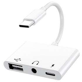 Inverse Net USB-C adapter with 3-in-1 OTG and headphone jack for calls and music