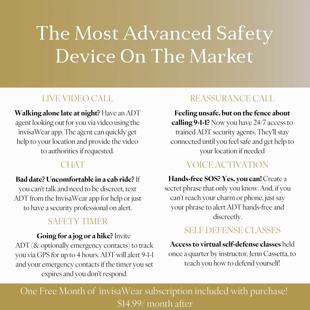 invisawear necklace back button close-up showing easy alert trigger