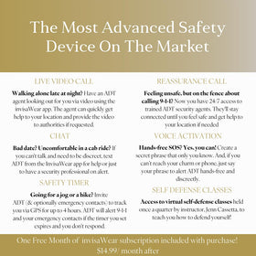 invisawear necklace back button close-up showing easy alert trigger