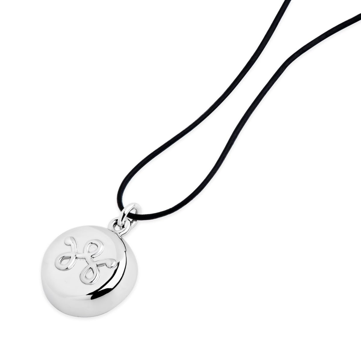 invisawear silver leather necklace front view for discreet safety