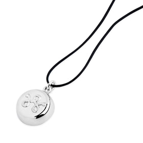invisawear silver leather necklace front view for discreet safety