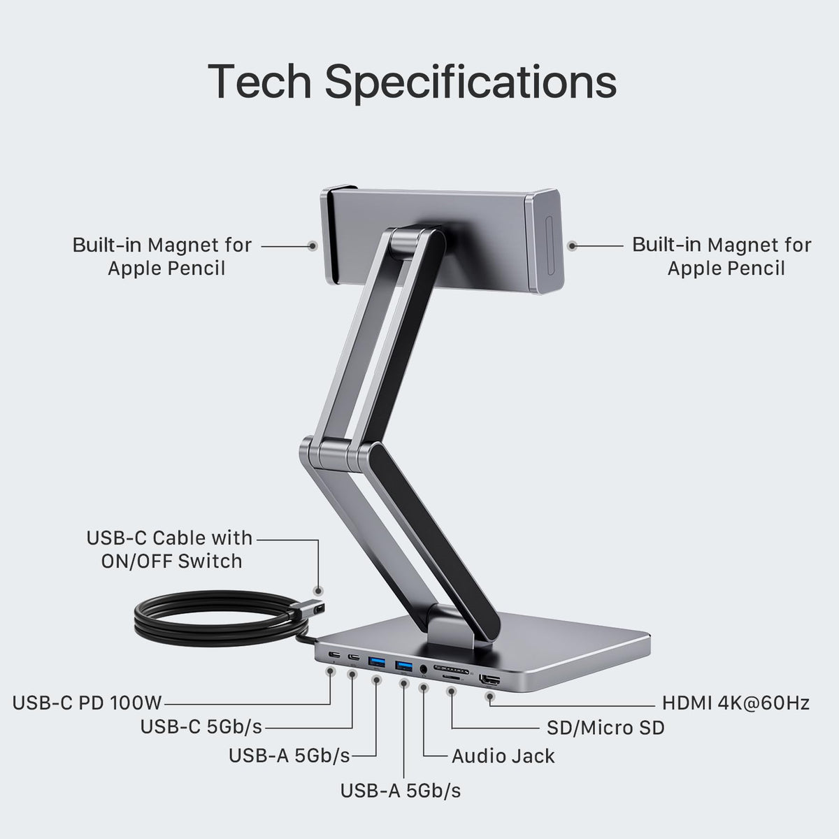 INVZI MagHub pencil mount demonstrates quick magnetic Apple Pencil access