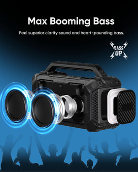 Inwa 60W jobsite speaker with dual drivers delivering rich sound at the worksite.