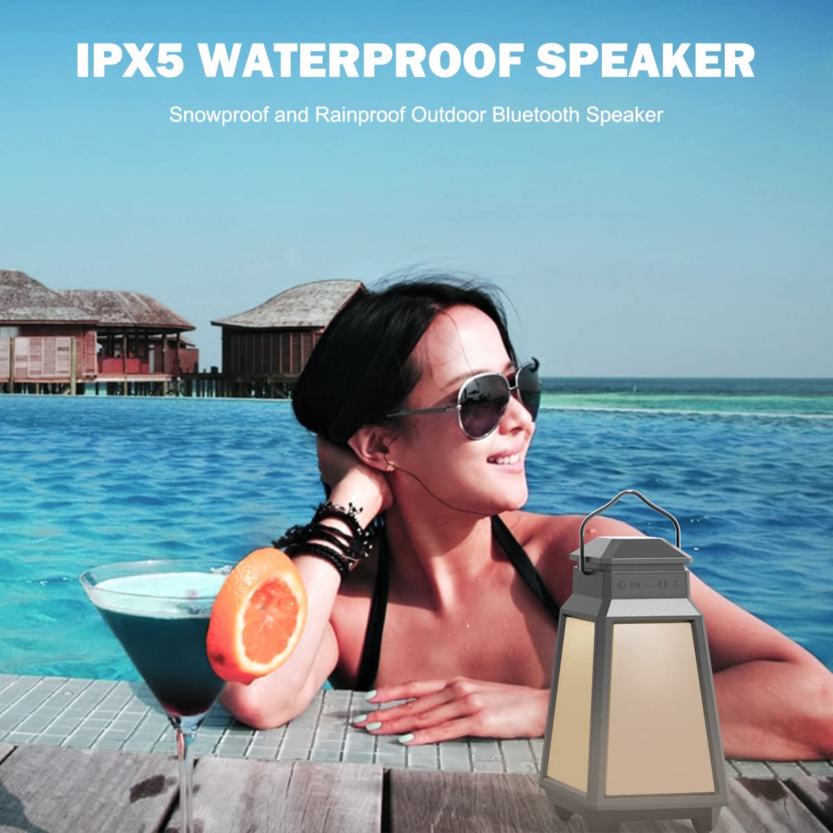 Inwa all-weather outdoor speaker handles sun and sprinkle, ideal for patios, yards, and gardens.
