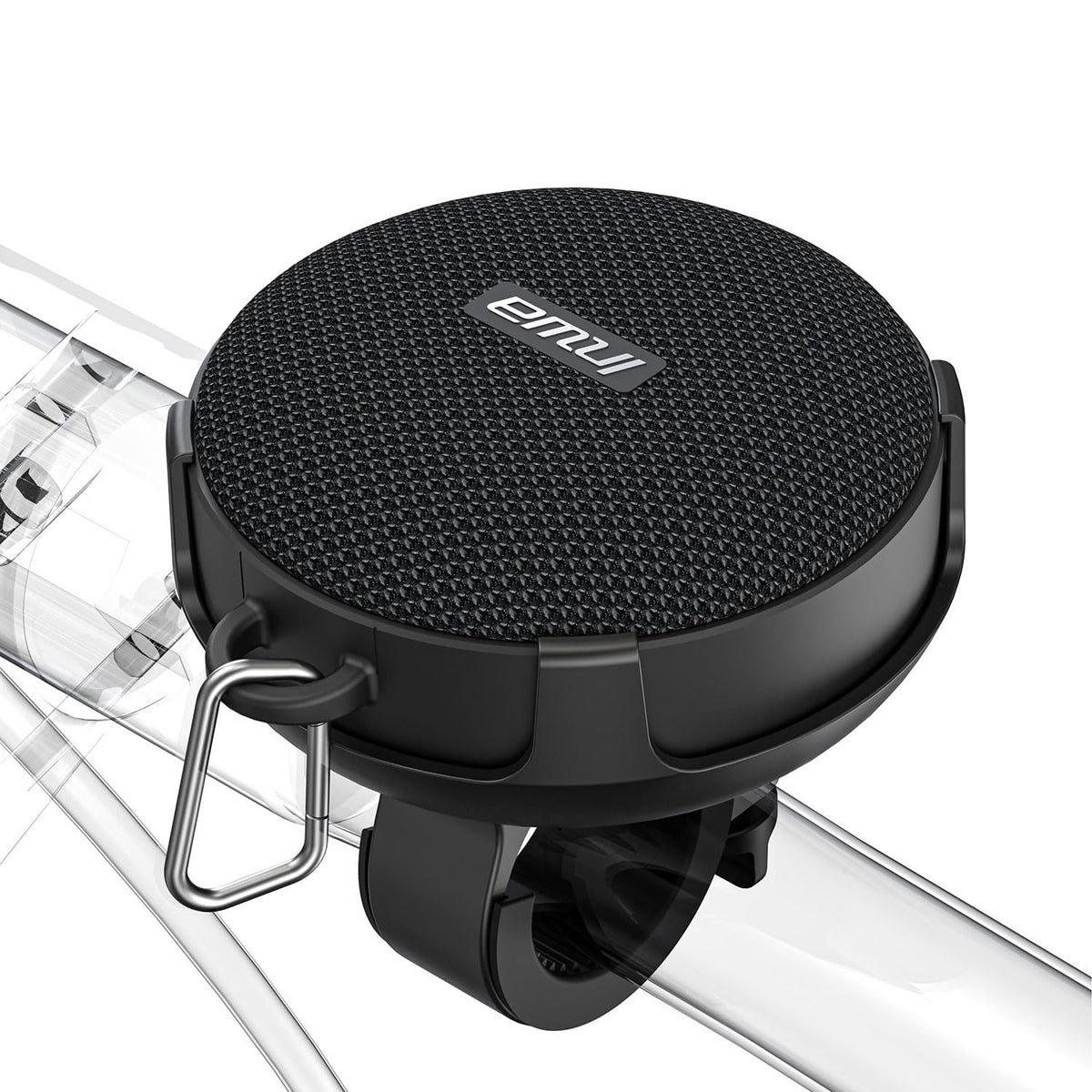 Inwa bicycle speaker front mount enables secure, hands-free listening on rides.