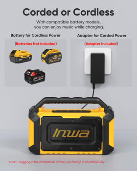 Inwa Bluetooth 5.2 with AUX for stable wireless and wired connectivity