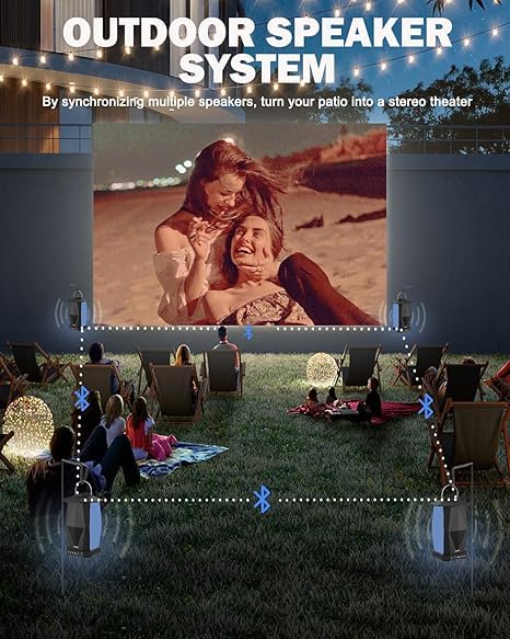 Inwa MZ-320 light show enhances outdoor ambiance with rhythm and color.