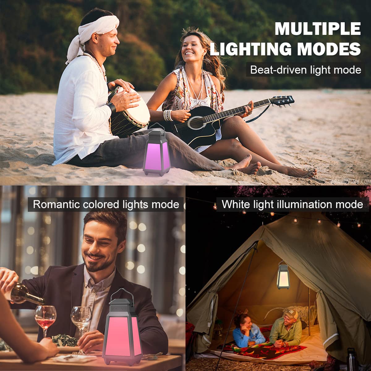 Inwa night light mode adds gentle illumination for evening outdoor spaces and safety.