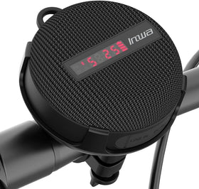 Inwa portable Bluetooth speaker with speed display for on-the-go rhythm monitoring.