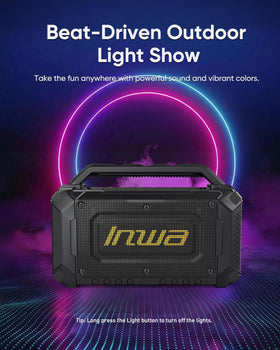 Inwa RGB light system with eight modes adding visual rhythm to any gathering.