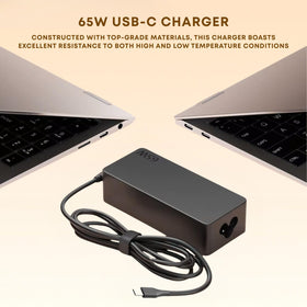 INZOFI charger plugged into Lenovo laptop demonstrating reliable charging