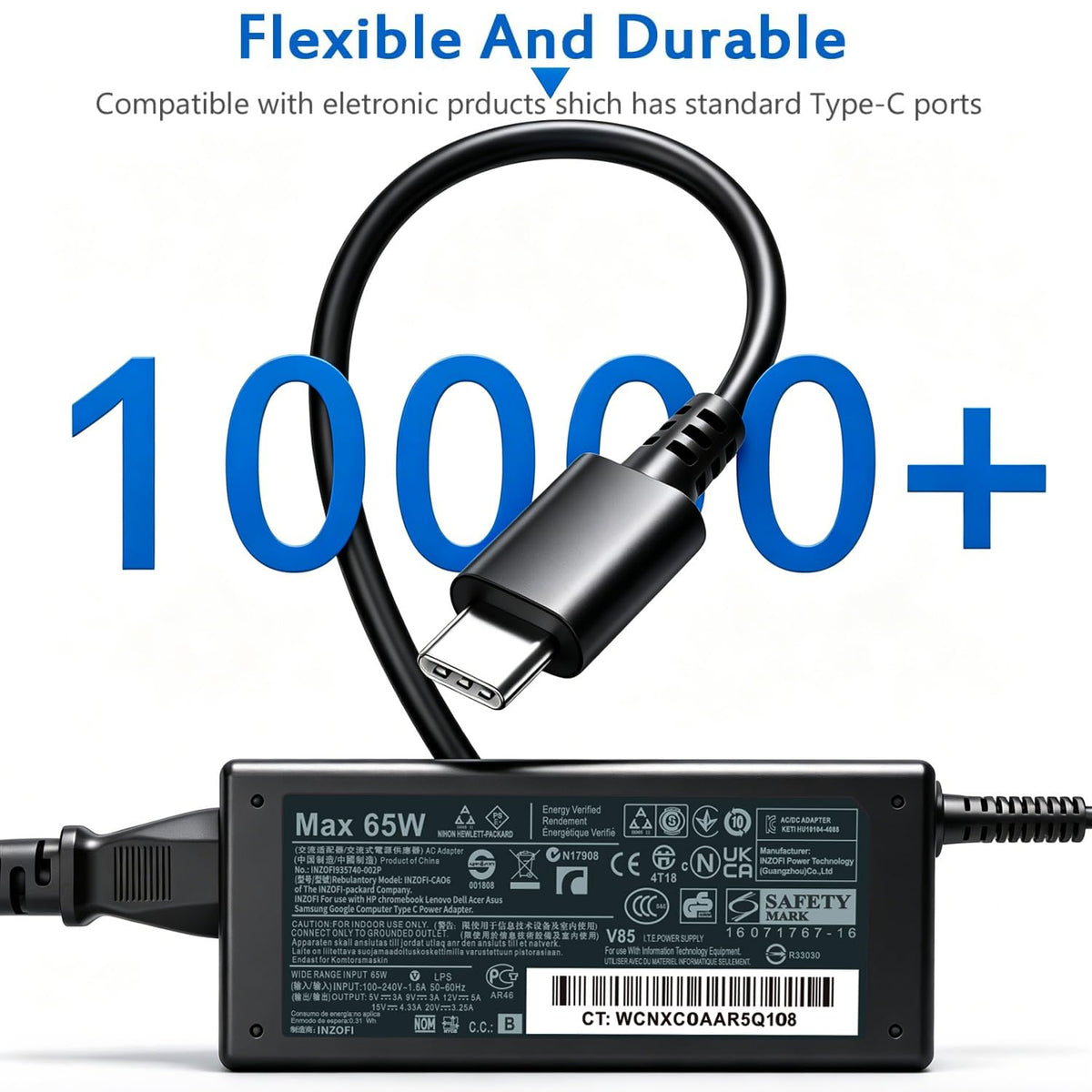 INZOFI HP Pavilion USB-C charger ideal for daily use.