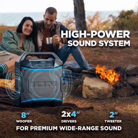 ION Block Rocker woofer-tweeter array delivering rich bass and clear highs