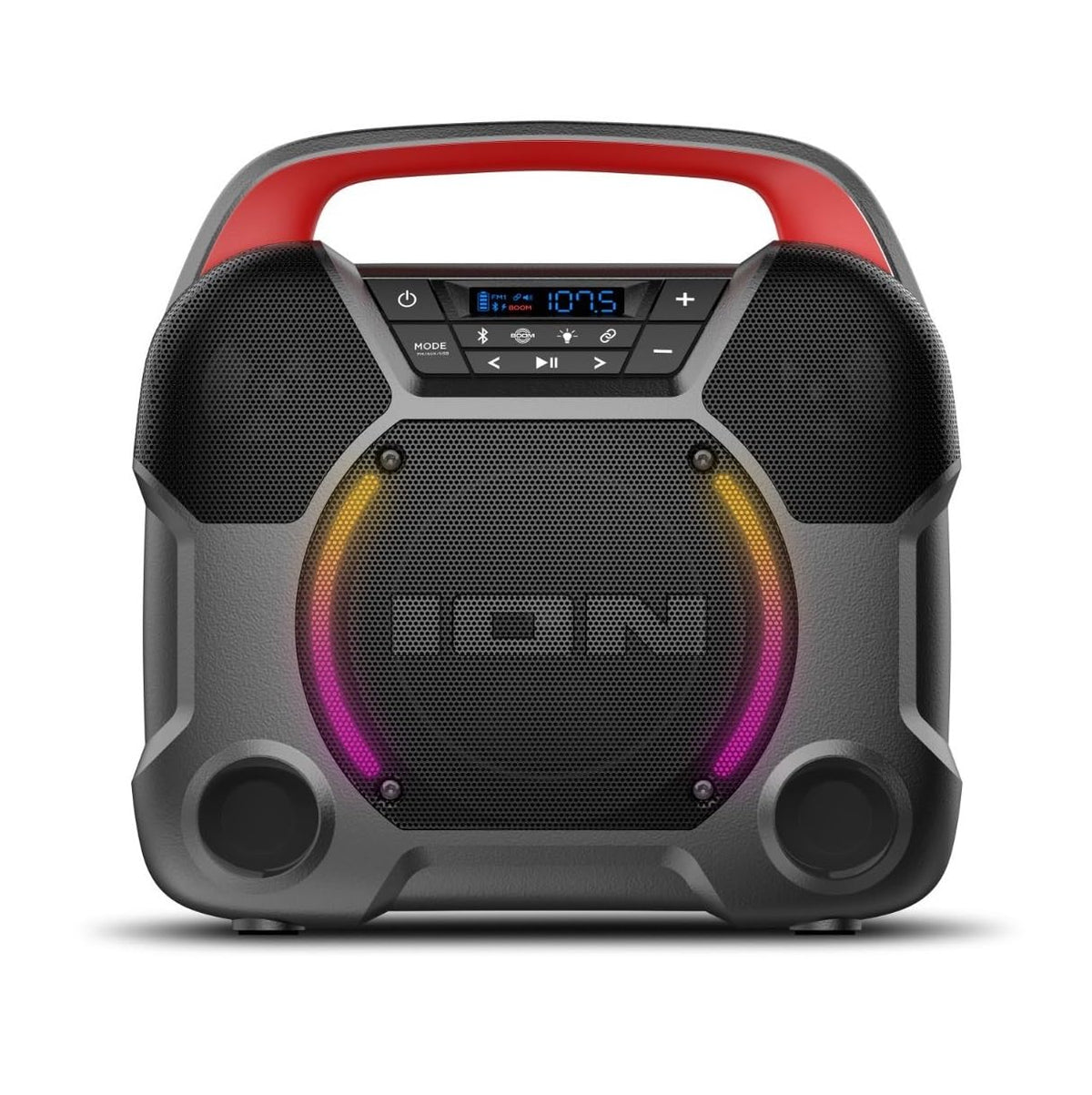 ION front view showing speaker and grille benefit: clear sound projection
