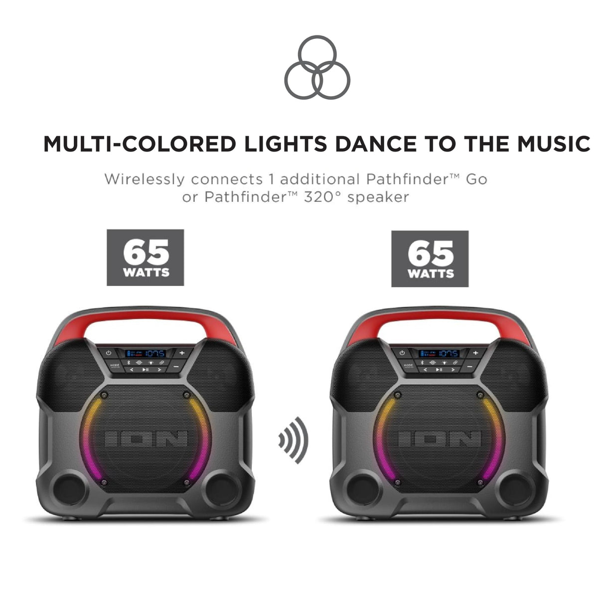 ION LED lights active showing customizable mood lighting benefit