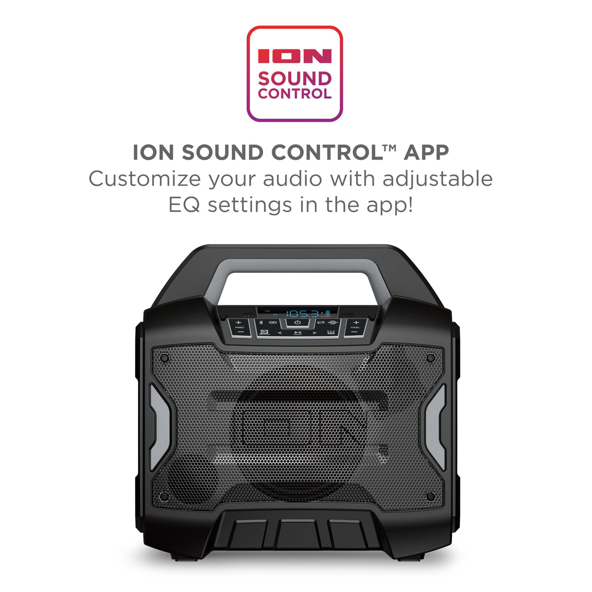 ION Sport Boom top handle, easy portability for on-the-go listening