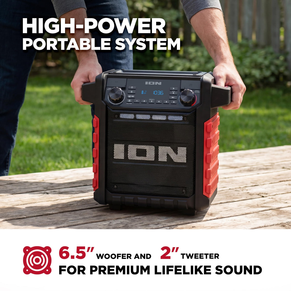 ION Tailgater Classic Bluetooth connectivity enables wireless streaming from mobile devices