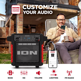ION Tailgater Classic IPX5 rating protects against splashes during outdoor events