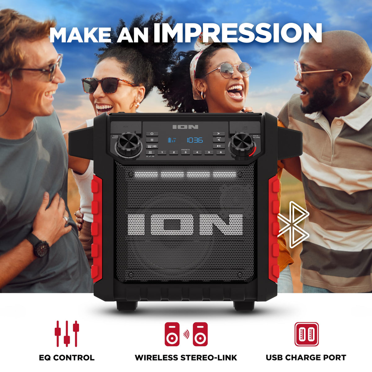 ION Tailgater Classic woofer-tweeter setup delivers punchy bass and clear highs