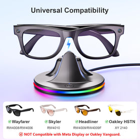 Iootmoy Ray-Ban Skyler dock side view with LED indicator for status.