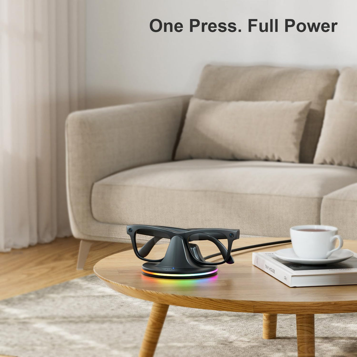 Iootmoy RGB light bar adds a tech vibe on counter.