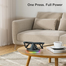 Iootmoy RGB light bar adds a tech vibe on counter.