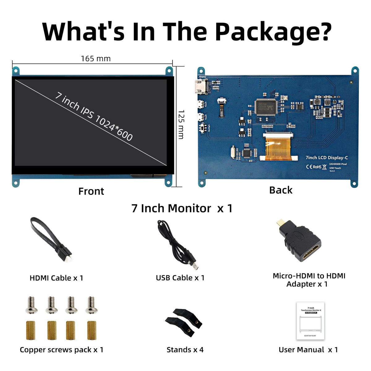 iPistBit box contents laid out showing included cables, stands and adapters for quick setup