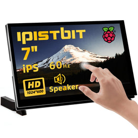 iPistBit front view of 7-inch touchscreen showing clear display and compact size