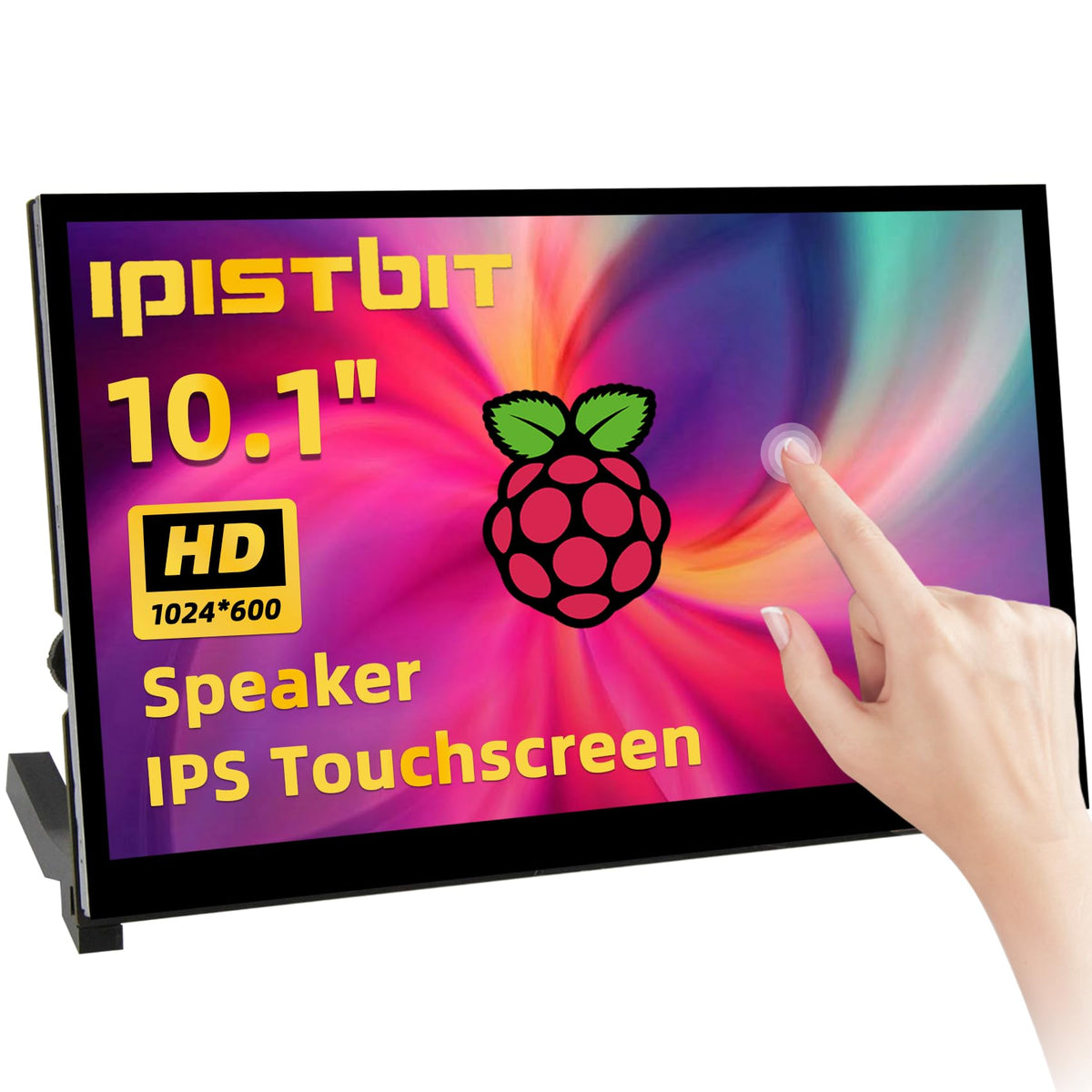 iPistBit 10.1-inch Raspberry Pi screen front view with wide viewing angles