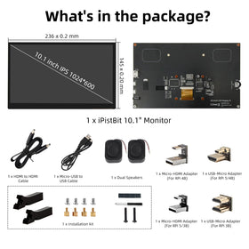 iPistBit 10.1-inch display bundle for compact HDMI portable setup