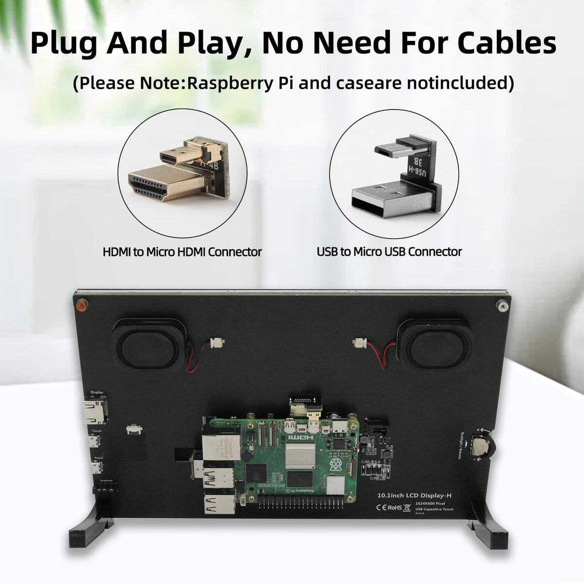 iPistBit 10.1-inch screen in use with Raspberry Pi for plug-and-play