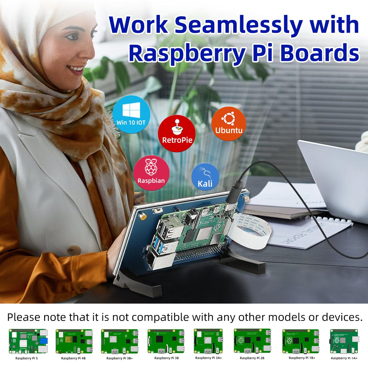 iPistBit thin side profile of display benefit: low-profile mounting for compact projects