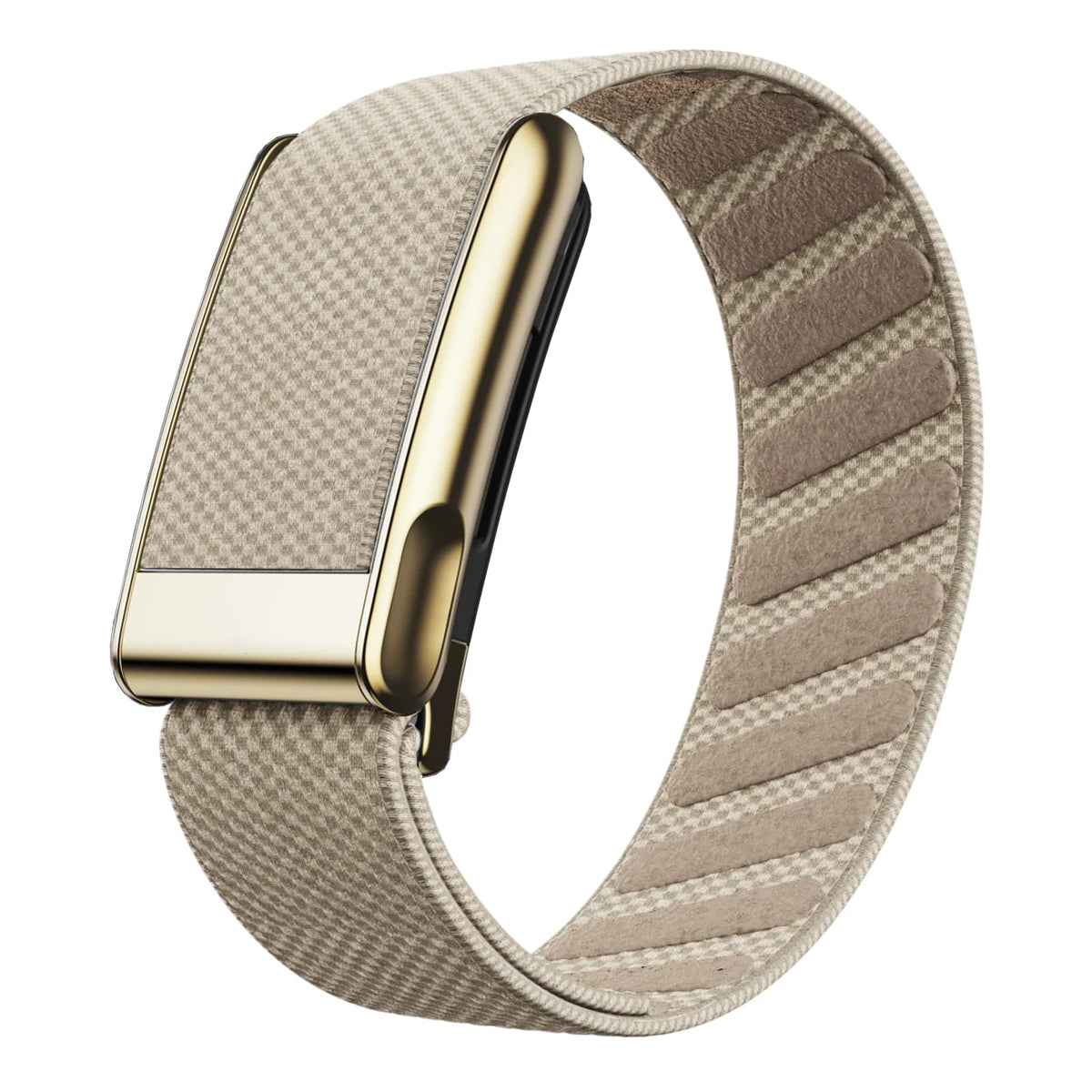 iprisu dune with gold front view showing band and WHOOP compatibility for stylish performance