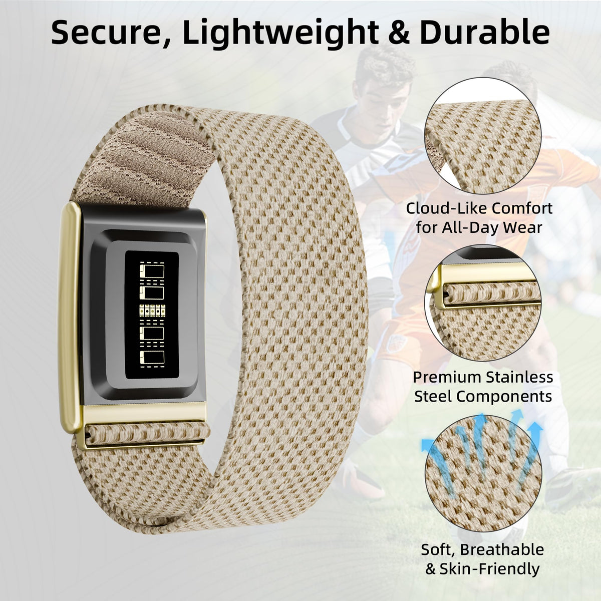 iprisu dune with gold stainless-steel hardware detail showing durable attachment and longevity