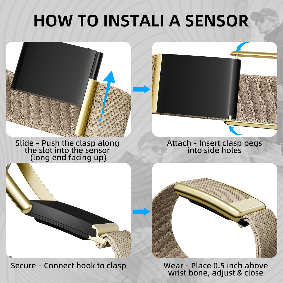 iprisu stainless-steel gold hardware close detail showing durable secure attachment