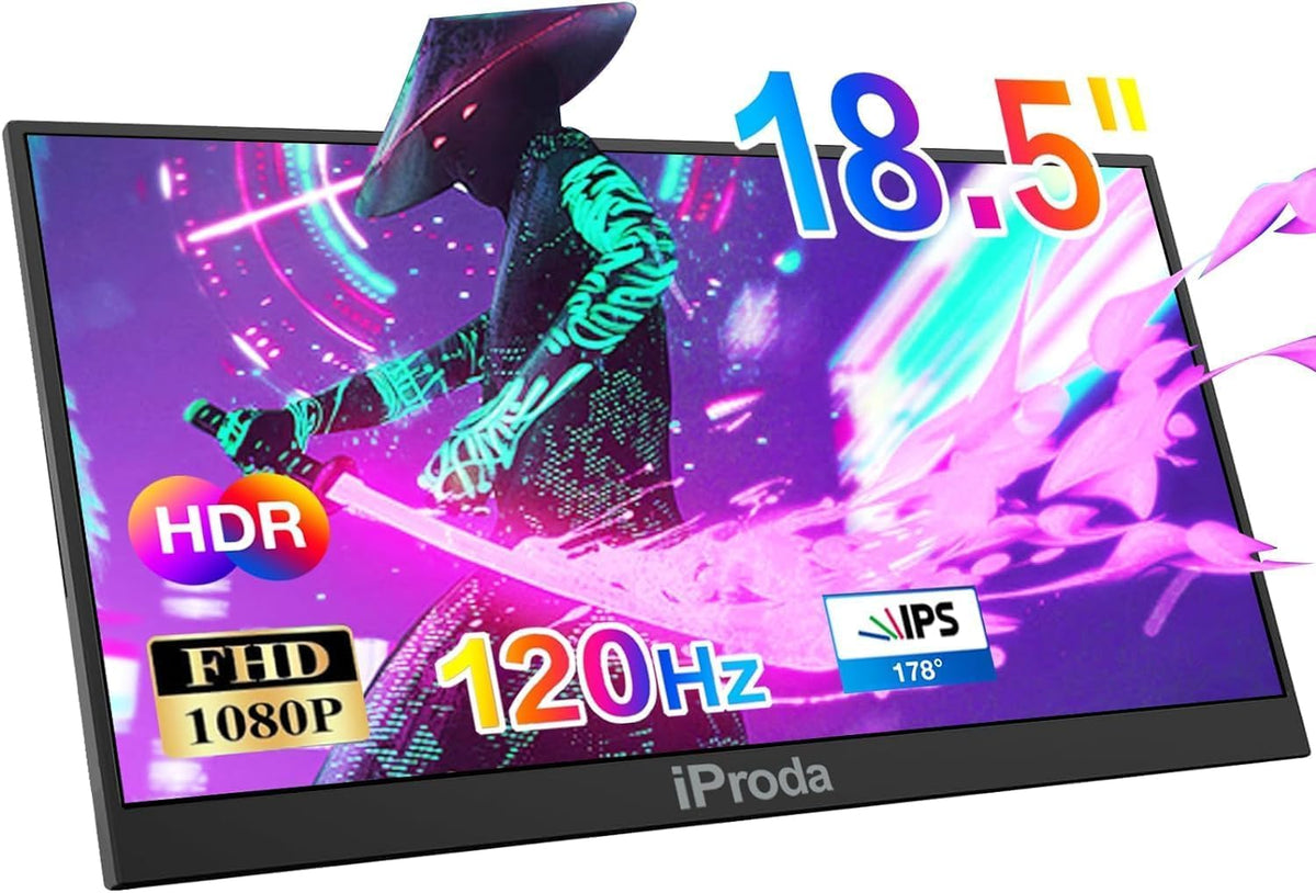 iProda portable monitor with an 18-5-inch screen for immersive on-the-go viewing