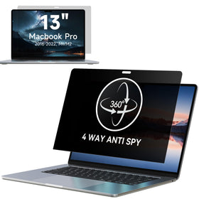 IPROKKO 360° privacy screen for MacBook Pro 13 narrows viewing angles to protect privacy.
