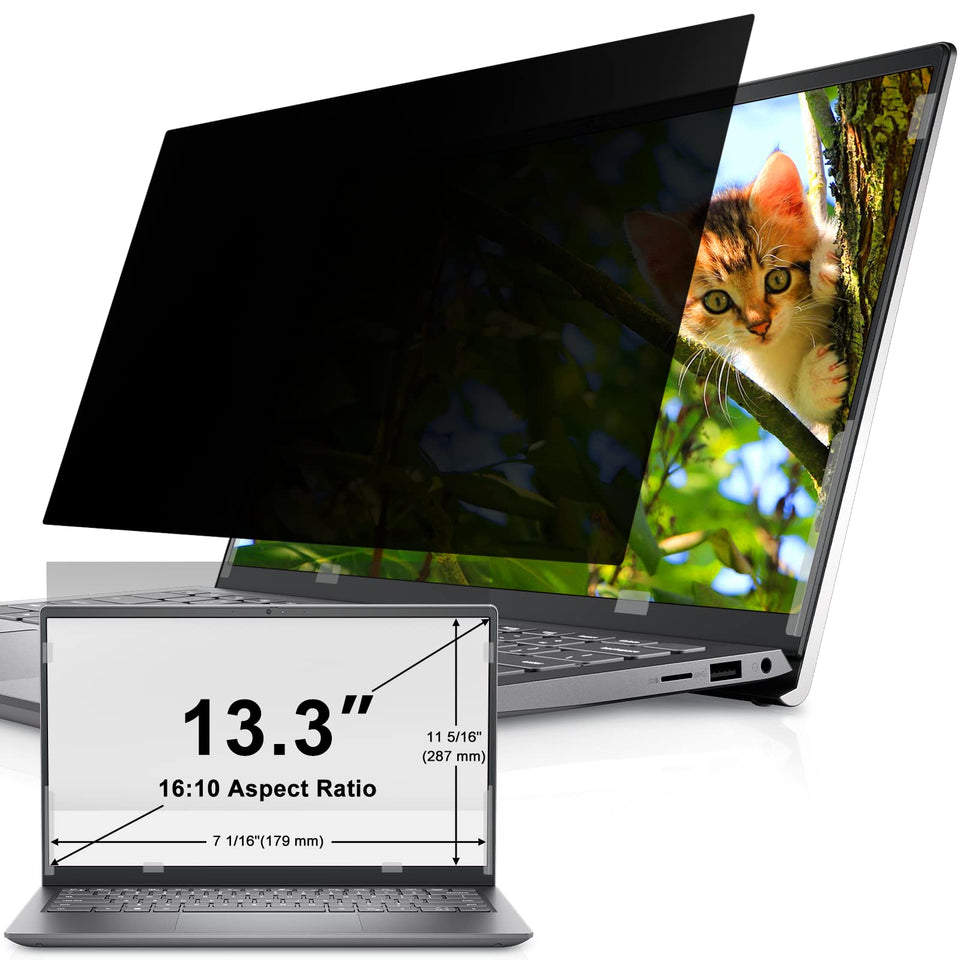IPROKKO 13.3-inch privacy screen front view showing privacy shield and clear display