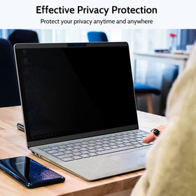 IPROKKO on closed Surface Laptop showing 0.3mm thin profile and gap-free closure