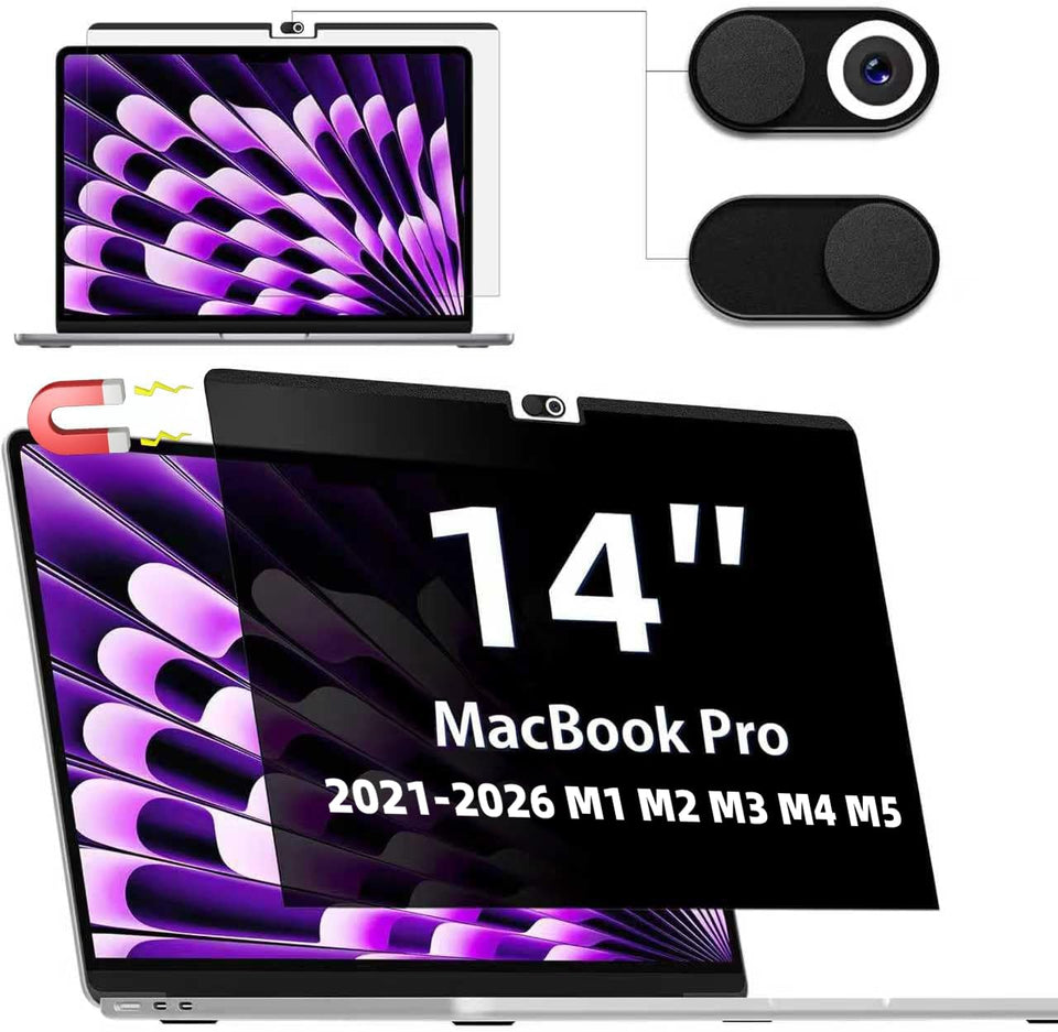 IPROKKO front view on MacBook Pro 14-inch showing clear center visibility