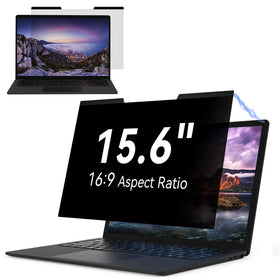 IPROKKO front view of 15.6-inch privacy screen showing fit and clarity benefit